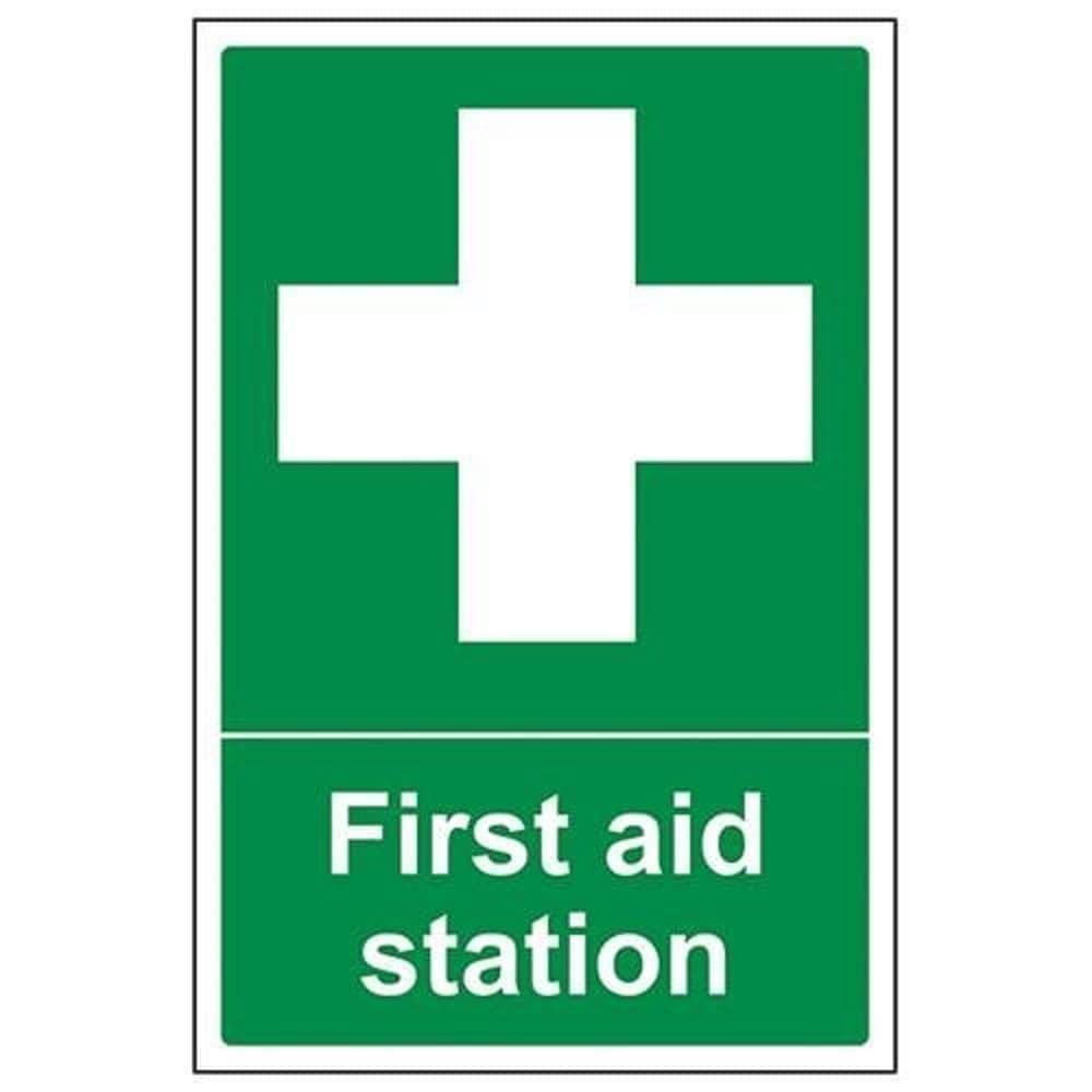 Cartello Pronto Soccorso Vsafety 31006 – 200x300 Mm, Plastica Rigida Verde, Conforme EN ISO 7010, Con Adesivi