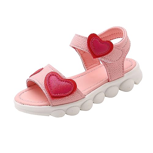 Outlooks Sandals Girls Love Print Open Toe Girls Princess Sandals Easy To Put On Take Off Soft Slide Sandals Shoes