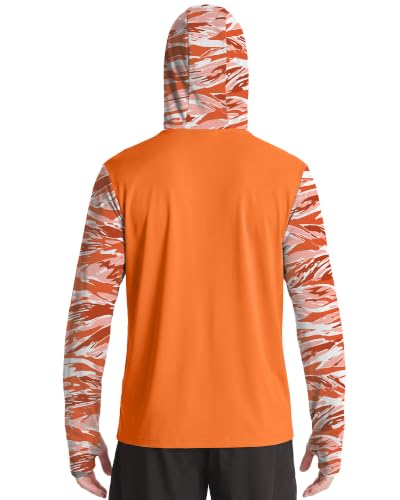 Image of FISHEAL Men's Performance Fishing Hoodie Shirt - UPF 50+ UV Sun Protection Long Sleeve Shirts with Mesh Face Mask