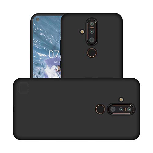 Image of Case Creation Compatible with Nokia X71 2019 Back case, Nokia X71 Slim Flexible Smart Look case with 360 Camera All Angle Protection (Pure Black)