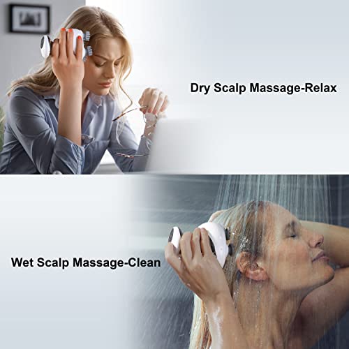 VIVIYA Electric Scalp Massager with LED Light and Vibration, Waterproof Portable Hair Scalp Massager with 8 Massage Claws, Rechargeable Head Massager for Full Body Massage and Stress Relax - Image 3