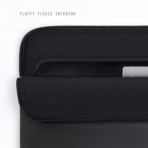 Image of Comfyable Slim Laptop Sleeve Compatible with 13 Inch MacBook Pro 2022-2018 (M2 A2338 M1 A2251 A2289) & MacBook Air M4 2025 A3240 M3 2024 A3113 M2 M1, PU Leather Bag Waterproof Cover Case, Black
