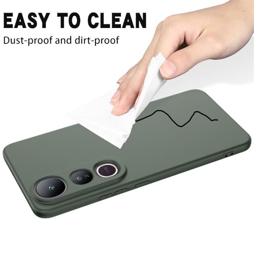 Image of Back Cover for Vivo V50 Lite 5G / V50 Lite 4G | Full Camera Protection | Premium Liquid Silicon Case | Flexible Bumper Case for Vivo V50 Lite 5G / V50 Lite 4G (Military Green)