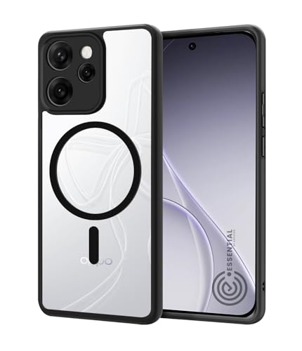 Image of KAPAVER Essential Magnetic Back Cover Case Compatible with Oppo Reno 15 Pro Mini (PC+TPU) (Oppo Reno 15 Pro Mini - Magnetic Black -)