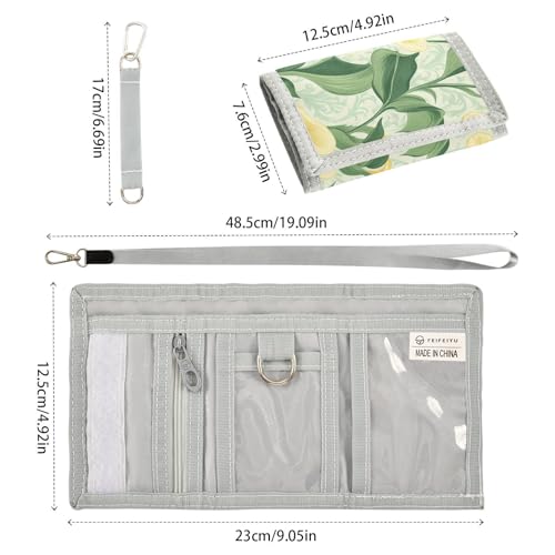 KLL Retro Yellow Calla Lily Flowers Trifold Minimalist Wallet for Travel Minimalist Colorful Card Wallet with Lanyard3