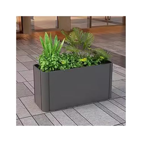 Jardinera Caja de flores for exteriores, centro comercial, piscina de flores, cama de flores combinada al aire libre, caja de plantación redondeada, comedero for flores Huerto urbano elevado