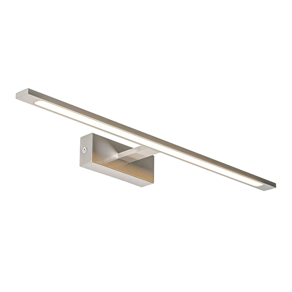 Qazqa - Wall Lamp I Wall Light Steel I Nickel Matt I Satin 62 cm incl. LED IP44 - Jerre- - Design | 1 Light - Steel Wall Light - Suitable for