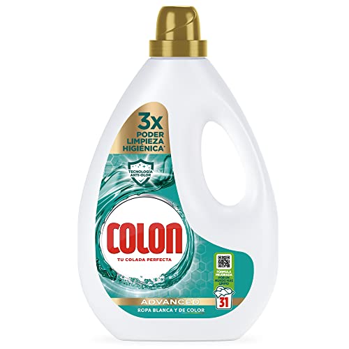 Colon Higiene - Detergente para Lavadora con Activos Higiénicos y Elimina Olores, Adecuado para Ropa Blanca y de Color, Formato Gel, 31 Dosis