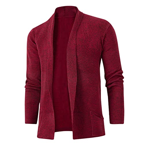 Cardigan de lana para hombre con botones y cuello solapa