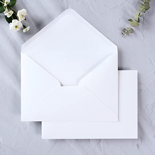 Enveloppes blanches A7 lot de 50 pour cartes d'invitation de mariage et photos 13x19