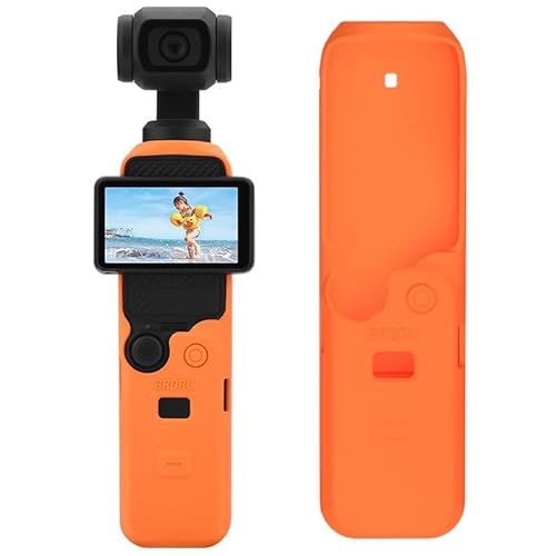 OSMO POCKET 3 保護ケース DJI POCKET 3 用 シリコンケース 傷防止 防塵 耐久性保護カバー シリコンカバー (M-Orange)