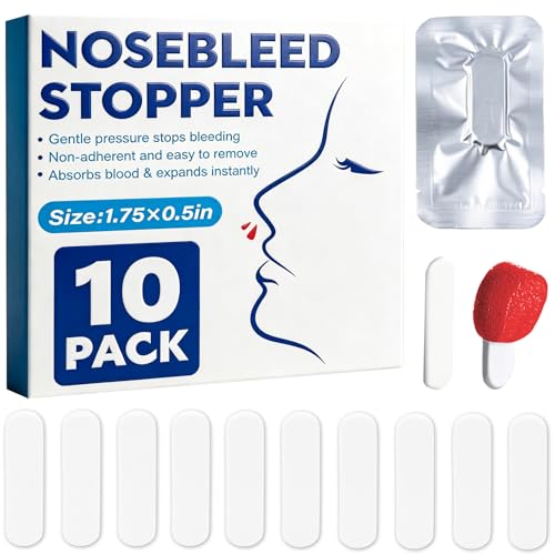 10 Counts Nose Bleed Stopper, Nasal Plugs for All Ages, Individually Packed