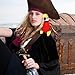 Stuffed Pirate Parrot on Shoulder Pirate Party Costume Accessories Suitable for Halloween,School Play, Masquerade Ball Plush Parrot (Red)