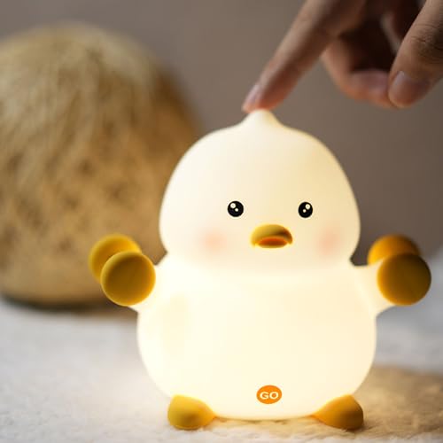 Lámpara de noche con luz LED en forma de pato de silicona miniatura 2