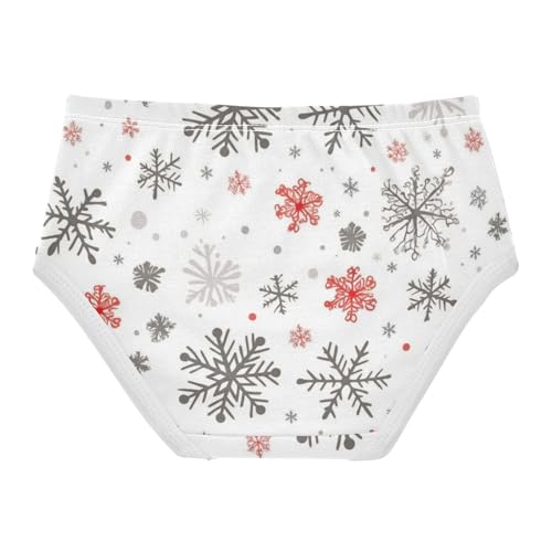 Girls' Cotton Briefs Organic Cotton Toddler Underwear for Kids Christmas Snowflake2