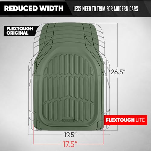 Image of Universal Car Floor Mats, 3 Piece Trimmable All-Weather Floor Liners for Cars, Sedans, Small Trucks & SUVs Green Color