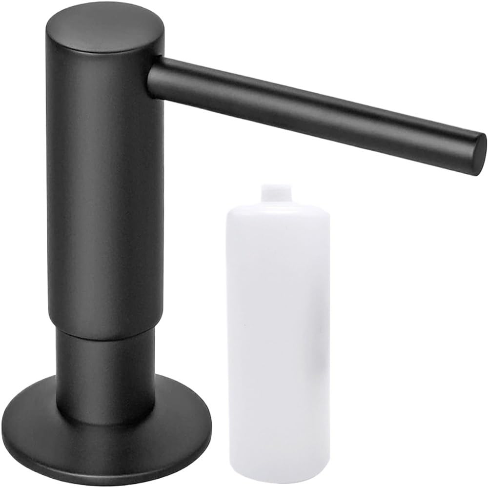 Dispenser Liquidi Per Lavello Cucina Lavello da cucina Montaggio su ponte Dispenser di detersivo Pompa sapone liquidi appoggio Bottiglia/Tubo(Black Bottled)