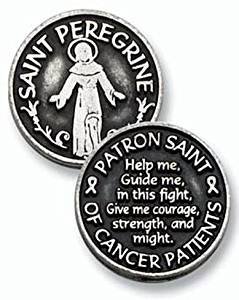 Just4fun Dozen (12) SAINT PEREGRINE Pewter POCKET Tokens PATRON SAINT of CANCER PATIENTS - 1" Metal Coin - INSPIRATIONAL Gift - KEEPSAKE - COURAGE Strength GUIDANCE