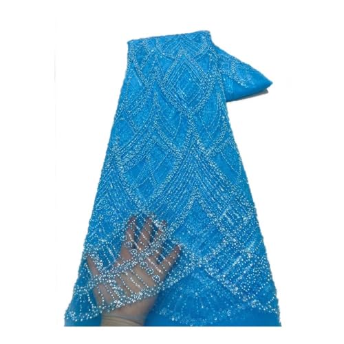 Tissu perlé ajouré haute couture de 5 yards pour robe de mariée et cérémonie