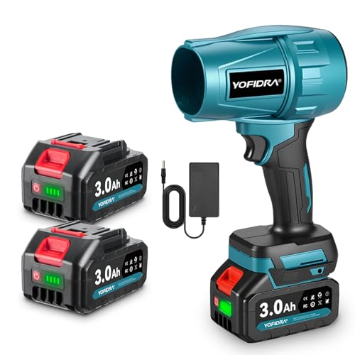 Yofidra Turbo Gebläse, Bürstenloses Laubbläser Akku, 576 km/h Jet Fan mit 2 * 3.0Ah Akuus,...