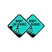 Vesvory 2pcs Baby on Board Surf Sticker for Cars, Reflective Vinyl Decals Funny Baby on Board Sign 4.92x4.92 in Reflective Baby Safety Warning Car Decal for All Cars (Mint Green)