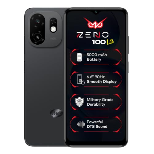 Image of Zeno 100 Lite | UNISOC Octa-Core Processor | 2GB + 4GB RAM 64GB Storage | 5000mAh Battery | 6.6 inch HD+ 90Hz Display | DTS Sound | Pure Black