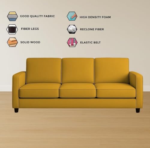 Image of The MM Furniture store Premium Fabric Sofa - Dirty Gold (3 Seater)