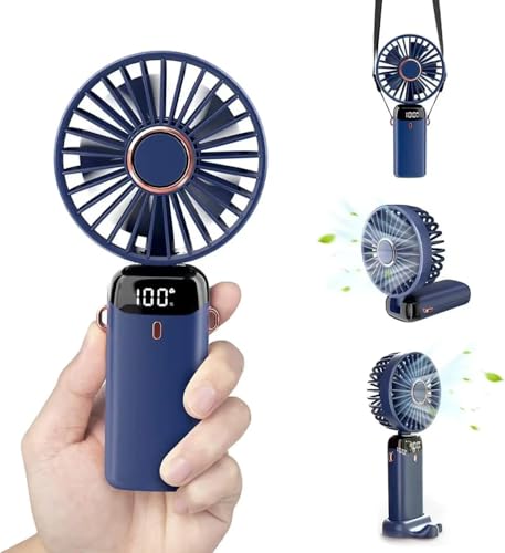 Image of Electric Handheld Fan portable with USB rechargeable Battery (BLACK1)