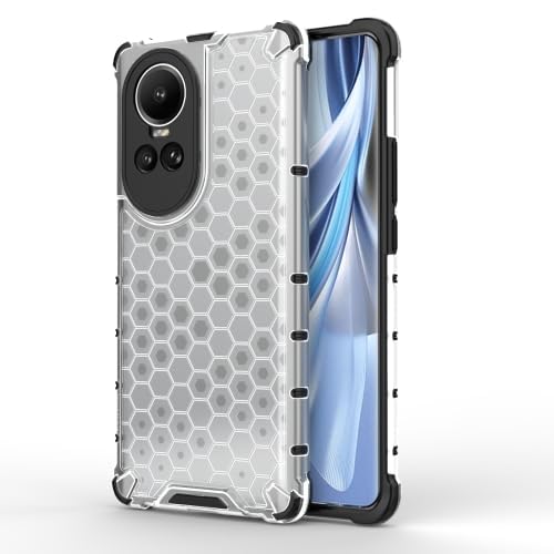 Image of Lustree TPU Honey Comb Armor Shock Proof Back Cover for for Oppo Reno 10 5G (Transparent)