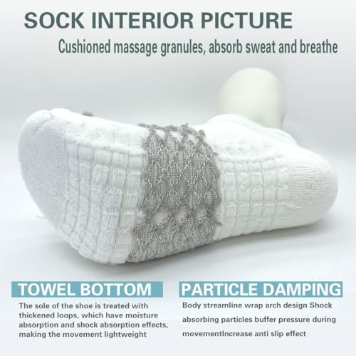 Athletic Running Ankle Socks, Low Cut Cushioned Anti-Blister Tab Sports Socks Men Women 6Pairs2