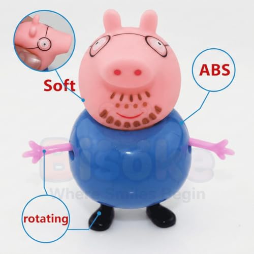 Image of 14 - Piece Peppa Pig Family and Friends Figure Set - Poseable Toy Figures for Kids Includes George & Mummy Pig for Kids