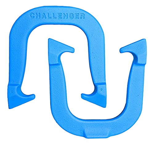 Challenger Professional Pitching Horseshoes- USA Made (Blue- Single Pair (2 Shoes))