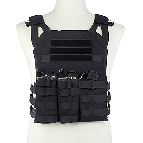 Outry M4 M16 Ar-15 Type Magazine Pouch Mag Holder - Triple / Double / Single Airsoft Molle Mag Pouch - Open Top Version - Double - Black #TOP3
