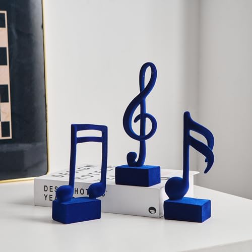 Estatuas Decorativas Notas Musicales Azul 3 Piezas miniatura 2