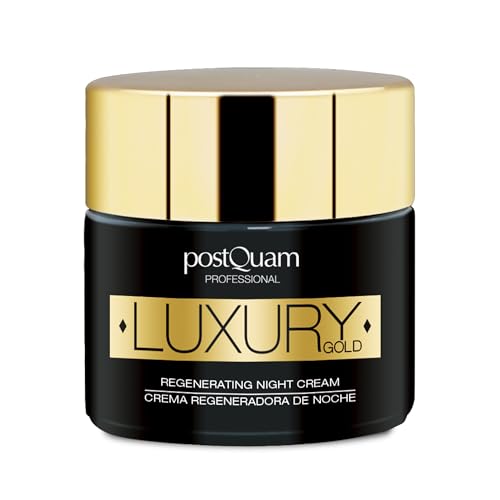 Postquam - Crema de Noche Luxury Gold | Crema Hidratante con Acido Hialuronico y Oro Coloidal - 50 Ml