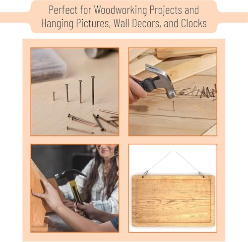 image for Mr. Pen- Nail Assortment Kit, 600 pcs, 4 Sizes, Bronze, Small Nails fo