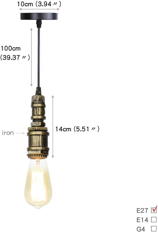 Miniatura 2 de Pack Retro Industrial Light, Steampunk Water Pipe E- Pendant lamp - Decorative Single Hanging, Ceiling Chandelier
