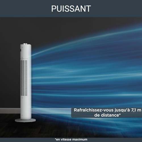 Rowenta Urban Cool Ventilateur colonne, Silencieux, Puissant, 3 vitesses, Oscillation automatique VU6720F0