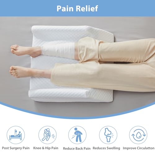 HUEIFY Travesseiro de perna de espuma viscoelástica de 20 cm, travesseiro de elevação de perna para