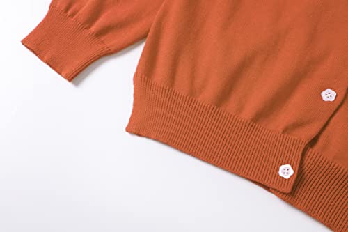 Image of Girls' Cardigan Sweater [Cute Petal Buttons] Cotton Long Sleeve Crewneck Uniform Sweater for 5-14 Years Girls