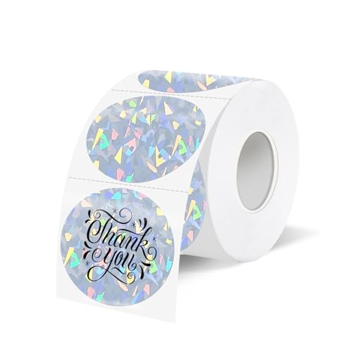 WANGHENG 1.5 Inch Thermal Labels,Holographic Circle Direct Thermal Stickers,for Address