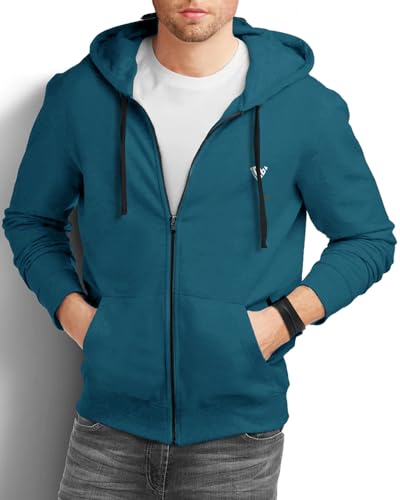 Image of EYEBOGLER Mens Hooded Neck Full Sleeves Regular Fit Solid Jacket