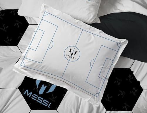 Image of Jay Franco Kids Comforter Set Includes Sheets and Pillow Cover - Soft and Cozy Bed Set for Stylish Room Decor, White - Messi, 7 Piece Full