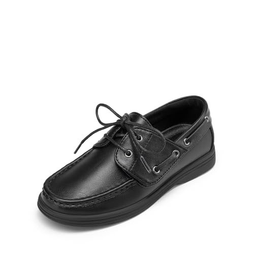 Image of DREAM PAIRS Boy's Loafers Boat Dress Shoes | Classic Moccasin Toe Comfortable Kids Toddler Formal School Slip on Casual Wear