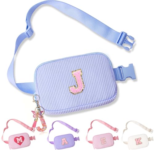 Image of Belt Bag for Girls Gifts - Birthday Gifts for Teenager, Personalized Gifts for Mom Freind Sister Teacher, Graduation GiftsInitial Crossbody Bag Belt Bag for Women Purple J