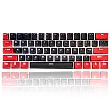 GTSP Red Black Keycaps 60% Percent PBT Key Cap Set with 6.25U Space Key for Cherry MX Gateron Kailh...