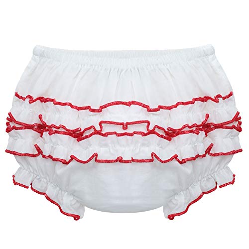 Baby Girl Ruffle Panty Diaper Covers - Classic Bloomers (6 Months, Red)