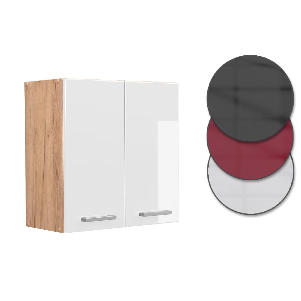 Vicco Elément Haut de Cuisine R-Line, Blanc Haute Brillance, 60cm, pour Une Combinaison Libre au Sein de systèmes de Cuisine modulaires