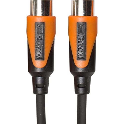 Roland Cable MIDI de la serie Black, 1,5.m de longitud - RMIDI-B5, Negro, Naranja