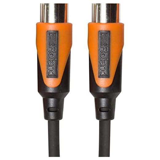 Roland Cable MIDI de la serie Black, 1,5.m de longitud - RMIDI-B5, Negro, Naranja